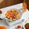 Estufa de camping coreana redonda para el hogar, venta al por mayor, con cartucho, piedra Maifan, para barbacoa al aire libre, sartén de inducción, sartén para barbacoa