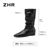 Botines plisados ZHR para mujer, nueva colección otoño/invierno 2026, estilo retro con tacón oculto, botines vaqueros de punta