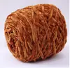 Bola de lana de terciopelo dorado, chenilla, hecha a mano, bufanda tejida, hilo grueso, material de oso violento, bolsa, zapatillas de ganchillo