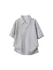 Camisa Polo Falsa de Dos Piezas Negra Manga Corta Verano para Mujer Diseño de Nicho Camisa Camiseta Cuello en V Estilo Americano Resistente Manga Media
