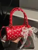Nova Bolsa Pequena de Mão Transversal de Bolinhas, Versátil Bolsa Boston Almofada Color-Blocking Estilosa, Bolsa Cilíndrica Versátil para o Dia a Dia