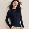 Nueva colección de otoño: Camiseta de manga larga para mujer hecha de punto de Lyocell Tencel y lana, adecuada para usar en capas o como prenda exterior
