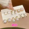 Set de Aretes de Perla con Gota de Aceite Flor de Aguja Plateada, Aretes Versátiles Elegantes Vintage para el Día a Día, Aretes de Lujo Ligero de Gama Alta para Mujer