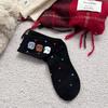 Calcetines nuevos de otoño e invierno para mujer Dongdaemun Estilo celebridad de internet callejero Hilo de punto con puntos Terciopelo tridimensional Animal Oso Calcetines de longitud media al tobillo con puntos de colores