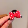 Pinza de agarre con lazo de puntos rojos para niños, pinza para flequillo de niña, tamaño pequeño, pinza para el pelo de niña, pinza de tiburón para cabello suelto de bebé
