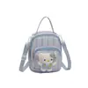 Bolso bandolera para mujer dulce y lindo, bolso de hombro simple de tela a cuadros para auriculares, bolso de lona portátil para salir, al por mayor