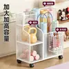 Cesta de Almacenamiento para Esterilla de Yoga Organizador de Equipamiento Deportivo Fitness Móvil con Ruedas Carrito Estante de Almacenamiento para Raquetas de Baloncesto