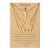 Juego de Collares Apilables de Acero Inoxidable de 12 Constelaciones Tendencia Europea y Americana Transfronteriza con Tarjeta Collar de Constelación Venta al por Mayor