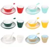 Melamina Comercial Imitación Porcelana Tazón Pequeño Restaurante Hot Pot Montaje de Mesa Juego de Cuatro Piezas Tazón de Plástico Vajilla de Hotel Juego de Tazón y Plato Dos Colores