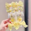 Grampo de Cabelo Flor Laço Fofo Estilo Coreano Acessório de Cabelo para Meninas Pequenas, Presilha para Franja, Grampo de Cabelo para Crianças, Não Danifica o Cabelo, Acessório de Cabelo para Meninas