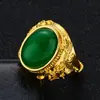 Anillo Abierto Dorado Arena Vietnamita Audaz Imitación Ágata, Anillo para Hombre Dorado 24K Chapado Imitación Calcedonia, Accesorio Popular Transfronterizo