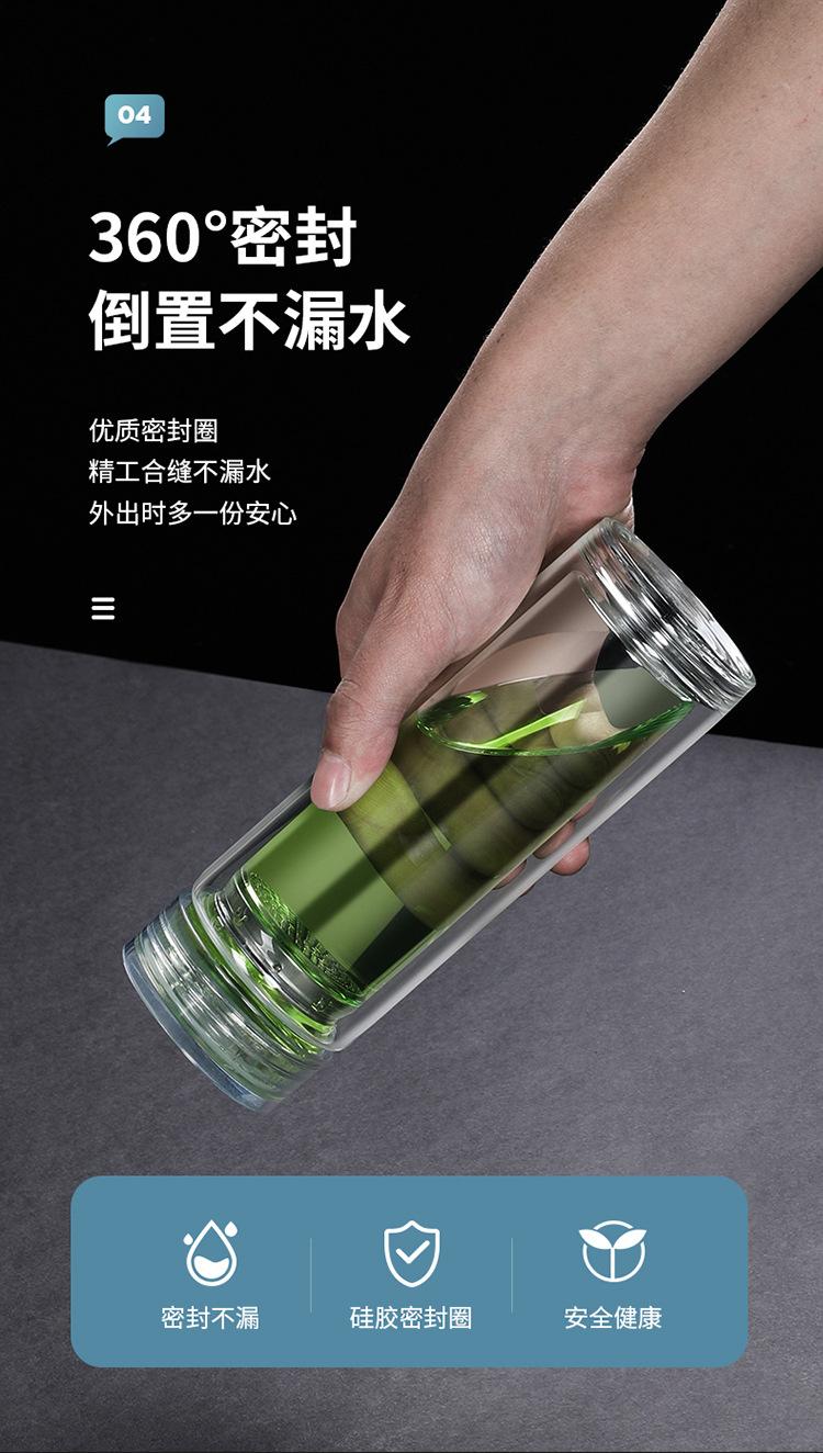 一体烧厚底玻璃杯 双层玻璃杯 高硼硅玻璃杯耐高温玻
