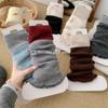 Calcetines de Capa para Niñas Estilo Nuevo Otoño e Invierno, Rodilleras Cálidas de Tendencia con Bloques de Color para Niños, Calcetines de Pantorrilla Estilo Coreano Color Café