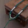 Cuerda colgante tejida a mano sin nudo, cuerda de collar tejida entera, jade esmeralda, cuerda de carga alta, cuerda de cuello tejida a mano