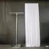 Nuevo Arco de Boda en Forma de T de Seda de Leche Chifón Base Decorativa Soporte Hierro Forjado Boda Poste Retráctil Cortina de Gasa de Fondo