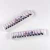 Adesivos Europeus e Americanos Pretos Franceses para Unhas Postiças Manicure 12 Peças Unhas Usáveis Extra Longas Caixa Plástica Unhas para Atacado