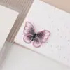 Parche Bordado de Mariposa de Organza de 5 cm Tul Mariposa Artificial Pasador de Pelo DIY Tocado Parche de Tela Decoración para Ropa de Niños Zapatos y Calcetines