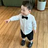 Ropa formal para niño de un año, conjunto de paje estilo británico, traje para fiesta de cumpleaños de niño pequeño, conjunto de traje para niños, disfraz de actuación para niño