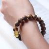 Pulseras Auténticas de Madera de Árbol de Sándalo Qinnan Natural para Hombres y Mujeres con Cera de Abejas Pixiu Tesoro Pulseras Auspiciosas Estilo Bosque Boutique