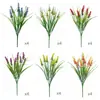 Fabricante Amazon Transfronteiriça Flor Artificial Lavanda Flor Artificial Grama de Primavera Decoração Sala de Estar Exterior Plástico Plantas Verdes