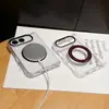 Adecuado para iPhone Duo: Funda de teléfono magnética transparente plegable con soporte giratorio, que ofrece protección premium contra caídas
