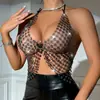 Top de Rede com Strass AYJ Europeu e Americano 2026 Amazon Verão Brilhante com Strass Top Regata Sexy Feminino Y21249