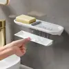 Porta Jabón de Pared, Sin Taladro, Caja de Jabón de Gama Alta para el Hogar, Estante para Jabón, Estante de Almacenamiento de Jabón, Charola para Jabón