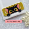 Parche Autoadhesivo de Gato Tricolor de Dibujos Animados Sin Coser Parche de Ropa Parche de Dibujos Animados Parche para Agujeros de Chaquetas de Plumas Infantiles Parche de Tela Bordado