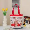 Bolsa Cubo Graffiti Linda, Bolsa Cilíndrica Estampada Ins, Bolsa de Lona para Almuerzo, Lonchera de Mano Estilo Coreano para Niña, Bolsa de Mamá