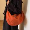 Bolsa de Lona para Mulheres, Grande Capacidade, Novo Design de Nicho Outono e Inverno 2026, Bolsa de Ombro Único Transversal, Bolsa de Tecido para Mulheres, Bolsa Dumpling