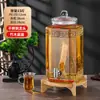 Botella de Vino Especial para Remojar Vino, Recipiente Sellado de Alta Gama para el Hogar, Tarro para Remojar Vino Licor de Ginseng, Tarro de Vino con Grifo, Botella de Vino Especial