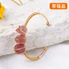 Pulsera de seda de piedra de cristal natural transfronteriza pulsera chapada en oro pulsera de mineral irregular de bobinado pulsera al por mayor