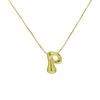 Amazon Venta Caliente 18k Latón Esmalte Globo Burbuja Lindo Gordito 26 Letras Inglesas Colgante Collar