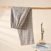 Venta al por mayor Envío directo Primavera Verano Algodón Lino Ropa de casa para mujer Cintura elástica Pierna ancha Pantalones cortos Casual Cómodo Pijama para el hogar