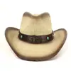 Chapéu de Cowboy Transfronteiriço Quatro Estações Novo Masculino e Feminino à Prova de Vento de Aba Larga Retrô Moda Amazônica Chapéu de Cowboy Ocidental