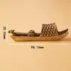 Latón sala de estar estilo chino decoración de barco una hoja bote plano tapón de incienso bote decoración sólida bote de pesca creativo mascota de té antigua