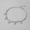 HJL399 Plata de Ley S925 Coreana Cadena Geométrica Redonda con Borla Tobillera Joyería para Estudiantes Mujeres Joyería de Plata