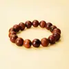 Directo de fábrica: Pulsera de madera alcanzada por un rayo natural, madera de azufaifo alcanzada por un rayo, pulsera de cuentas redondas alcanzadas por un rayo para usar y manipular, suministros taoístas
