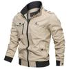 Jaqueta de algodão masculina casual com zíper e gola vertical para homens transfronteiriços da primavera masculina