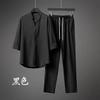 Comercio exterior transfronterizo popular para hombre de lujo ligero ultradelgado de manga corta traje de hombre de verano talla grande holgado de manga corta traje de dos piezas