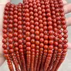 Jing Dian Joias Ágata Vermelha Natural Contas Soltas Vermelho Persimmon Cheio Redondas Contas Budistas Acessórios para Joias DIY Contas Atacado