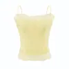 Camisola para chica sexy con almohadillas en el pecho, espalda hermosa, tacto de alta gama, cuello redondo pequeño, corte ajustado, fresca y transpirable, se puede usar como capa interior o exterior