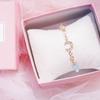 Pulsera curva de media luna femenina Red social novias hermanas cadena estrella Luna pulsera estudiante estilo coreano elegante Corazón de chica Mori pulsera