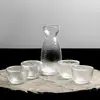 Conjunto de taças de vinho estilo japonês, jarra de vinho, cantil de vinho criativo feito à mão