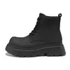 Botas Martin retro de estilo británico con suela gruesa para hombre, nuevas botas tobilleras de motocicleta de suela gruesa con cordones, botas de trabajo