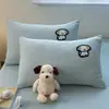 Fundas de Almohada de Algodón Waffle de Dibujos Animados, un Par de Rellenos de Almohada para Uso Doméstico de Adultos, Fundas de Almohada de Algodón Puro para Dormitorio de Estudiantes