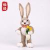 Figura de Animal Conejo de Paja Grande Hecha a Mano para Exportación, Regalo de Jardín de Infancia Estilo Bosque, Decoración del Hogar, Arreglo Pastoral