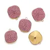 Colgante Cuadrado de Acero Inoxidable con Puntos de Diamante Colores Vivos Cubo de Azúcar de Diamante Colgante Pequeño Accesorios para Collares Hechos a Mano DIY Colgante Venta al por Mayor