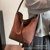 2026 Bolso Tote Retro Estilo Coreano Nuevo, Bolso de Compras de Gran Capacidad, Estilo Perezoso Casual, Bolso de Hombro Único de Color Contrastante para el Trabajo