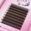 Qiao pupila morada nuevo YY extensión de pestañas color caramelo 0.05 doble punta y pestaña tejida red de amor forma y